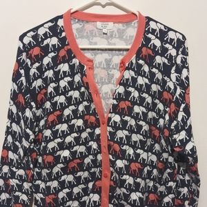 Elephant print cardigan